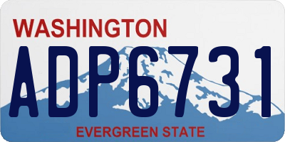 WA license plate ADP6731