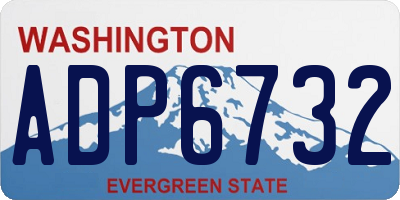 WA license plate ADP6732