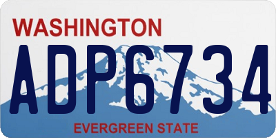 WA license plate ADP6734