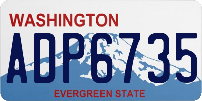 WA license plate ADP6735