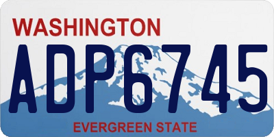 WA license plate ADP6745