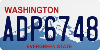 WA license plate ADP6748