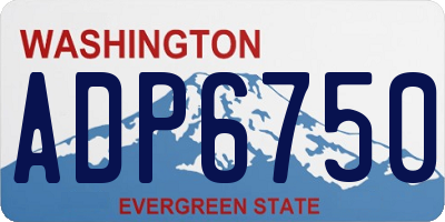 WA license plate ADP6750