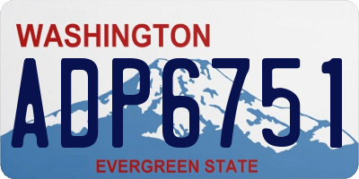 WA license plate ADP6751