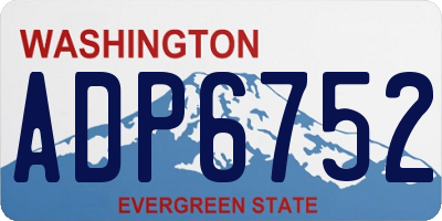 WA license plate ADP6752