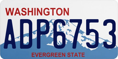 WA license plate ADP6753