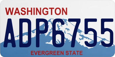 WA license plate ADP6755