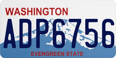 WA license plate ADP6756
