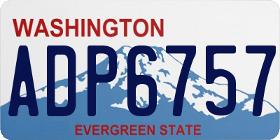 WA license plate ADP6757