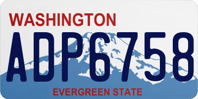 WA license plate ADP6758