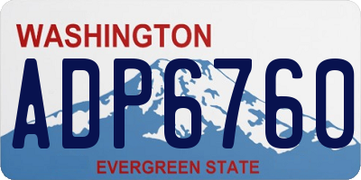 WA license plate ADP6760