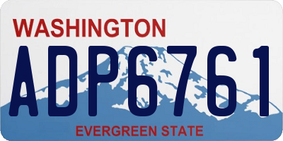 WA license plate ADP6761
