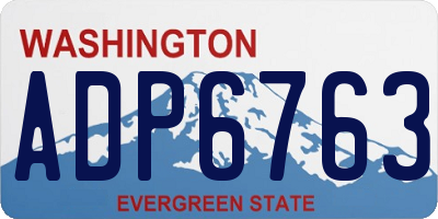 WA license plate ADP6763