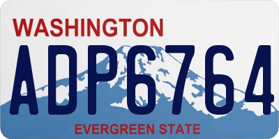 WA license plate ADP6764