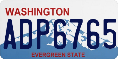 WA license plate ADP6765