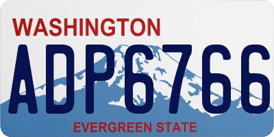 WA license plate ADP6766