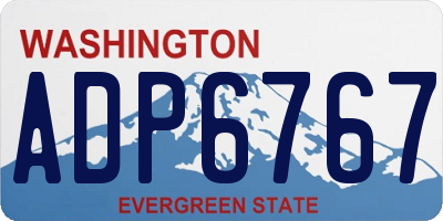 WA license plate ADP6767