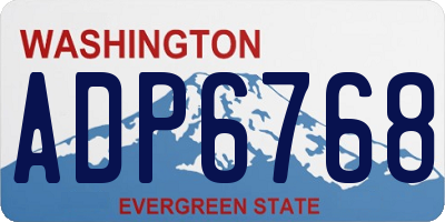 WA license plate ADP6768