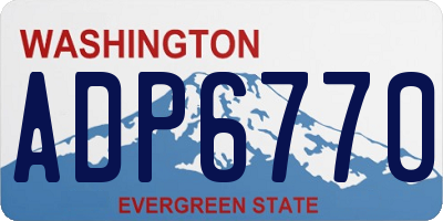 WA license plate ADP6770