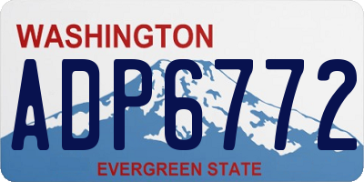 WA license plate ADP6772