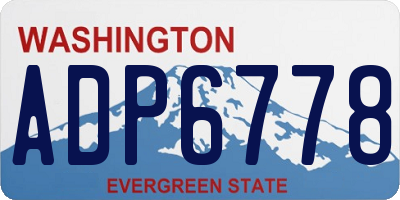 WA license plate ADP6778