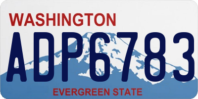 WA license plate ADP6783
