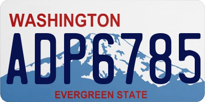 WA license plate ADP6785