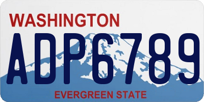 WA license plate ADP6789