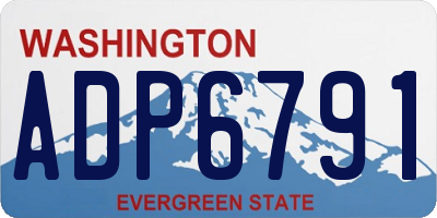 WA license plate ADP6791