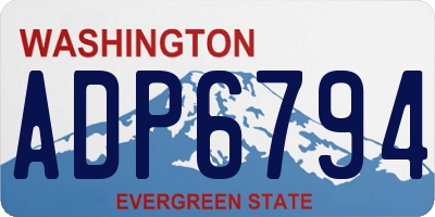 WA license plate ADP6794