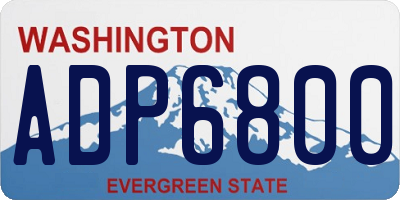 WA license plate ADP6800