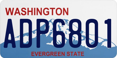 WA license plate ADP6801