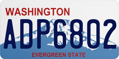 WA license plate ADP6802