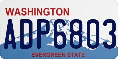 WA license plate ADP6803