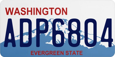 WA license plate ADP6804