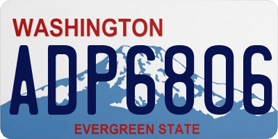 WA license plate ADP6806
