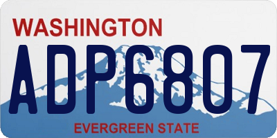 WA license plate ADP6807