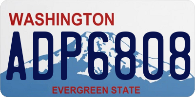 WA license plate ADP6808