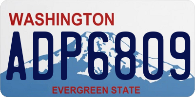 WA license plate ADP6809