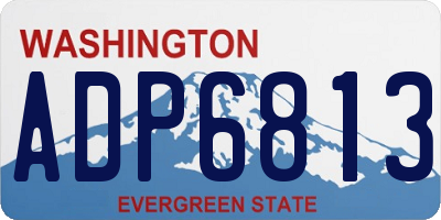 WA license plate ADP6813