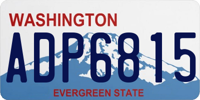 WA license plate ADP6815