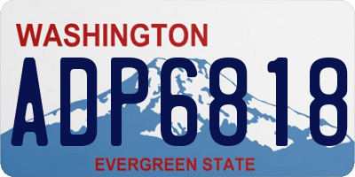 WA license plate ADP6818