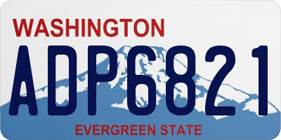 WA license plate ADP6821