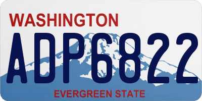 WA license plate ADP6822