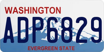 WA license plate ADP6829