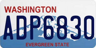 WA license plate ADP6830