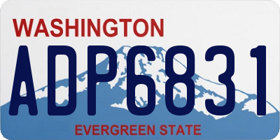 WA license plate ADP6831
