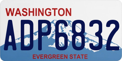 WA license plate ADP6832