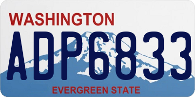 WA license plate ADP6833