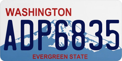 WA license plate ADP6835